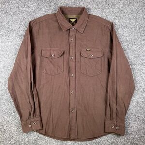 Seager Calico Flannel Shirt Mens M Brown Long Sleeve Button Up Cotton